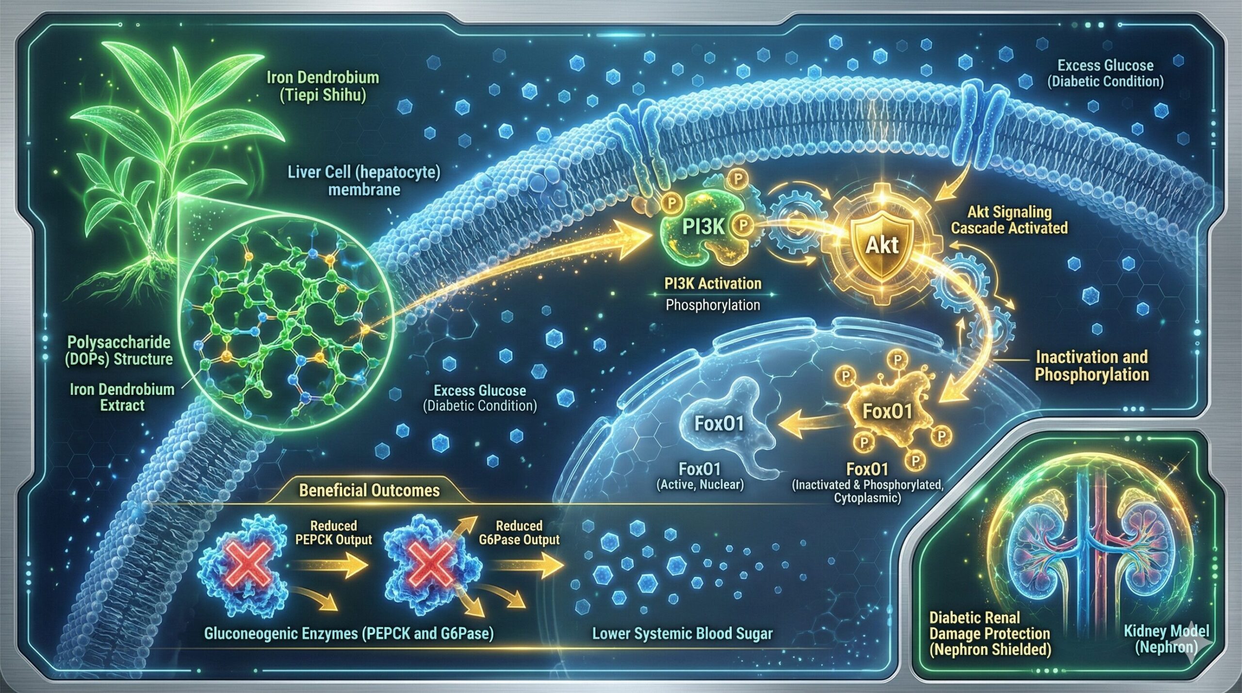 石斛多糖对糖尿病的作用图解